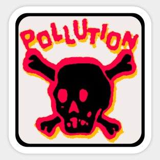 Pollution Skull Sticker